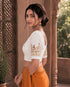 Rajnandini Women's Lycra Embroidered Readymade Blouse(BL1117WHITE0626)