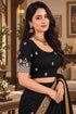 Black Lycra Readymade Embroidered Blouse For Women