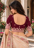 Maroon Lycra Readymade Embroidered Blouse For Women