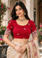 Red Lycra Readymade Embroidered Blouse For Women