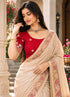 Red Lycra Readymade Embroidered Blouse For Women