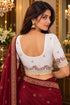 White Lycra Readymade Embroidered Blouse For Women