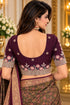 Wine Lycra Readymade Embroidered Blouse For Women