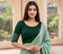 Rajnandini Women's Green Lycra Embroidered Readymade Blouse