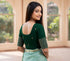 Rajnandini Women's Green Lycra Embroidered Readymade Blouse