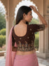 Rajnandini Women's Lycra Embroidered Readymade Blouse(BL6207BROWN0426)