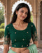 Rajnandini Women's Lycra Embroidered Readymade Blouse(BL6207GREEN0426)