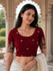 Rajnandini Women's Lycra Embroidered Readymade Blouse(BL6207MAROON0426)