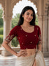 Rajnandini Women's Lycra Embroidered Readymade Blouse(BL6207MAROON0426)