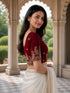 Rajnandini Women's Lycra Embroidered Readymade Blouse(BL6207MAROON0426)