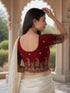Rajnandini Women's Lycra Embroidered Readymade Blouse(BL6207MAROON0426)