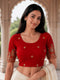 Rajnandini Women's Lycra Embroidered Readymade Blouse(BL6207RED0426)