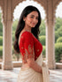 Rajnandini Women's Lycra Embroidered Readymade Blouse(BL6207RED0426)