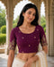Rajnandini Women's Lycra Embroidered Readymade Blouse(BL6207WINE0426)