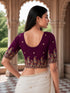 Rajnandini Women's Lycra Embroidered Readymade Blouse(BL6207WINE0426)
