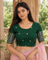 Rajnandini Women's Lycra Embroidered Readymade Blouse(BL6208GREEN0426)