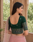 Rajnandini Women's Lycra Embroidered Readymade Blouse(BL6208GREEN0426)