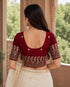 Rajnandini Women's Lycra Embroidered Readymade Blouse(BL6208MAROON0426)