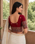 Rajnandini Women's Lycra Embroidered Readymade Blouse(BL6208MAROON0426)
