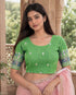 Rajnandini Women's Lycra Embroidered Readymade Blouse(BL6208PISTA0426)