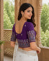 Rajnandini Women's Lycra Embroidered Readymade Blouse(BL6208PURPLE0426)