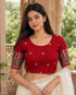 Rajnandini Women's Lycra Embroidered Readymade Blouse(BL6208RED0426)