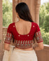 Rajnandini Women's Lycra Embroidered Readymade Blouse(BL6208RED0426)