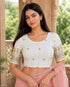 Rajnandini Women's Lycra Embroidered Readymade Blouse(BL6208WHITE0426)