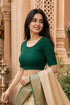 Rajnandini Women's Lycra Solid Readymade Blouse(BL6210GREEN0826)