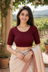 Rajnandini Women's Lycra Solid Readymade Blouse(BL6210MAROON0826)
