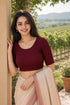 Rajnandini Women's Lycra Solid Readymade Blouse(BL6210MAROON0826)