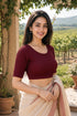 Rajnandini Women's Lycra Solid Readymade Blouse(BL6210MAROON0826)