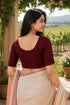 Rajnandini Women's Lycra Solid Readymade Blouse(BL6210MAROON0826)