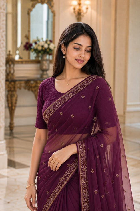 Rajnandini Women's Lycra Solid Readymade Blouse(BL6210WINE0826)