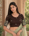 Rajnandini Women's Lycra Embroidered Readymade Blouse(BL6213BROWN0426)