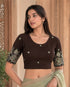 Rajnandini Women's Lycra Embroidered Readymade Blouse(BL6213BROWN0426)