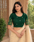 Rajnandini Women's Lycra Embroidered Readymade Blouse(BL6213GREEN0426)