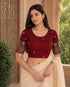 Rajnandini Women's Lycra Embroidered Readymade Blouse(BL6213MAROON0426)