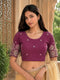Rajnandini Women's Lycra Embroidered Readymade Blouse(BL6213ROSEPINK0426)