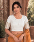 Rajnandini Women's Lycra Embroidered Readymade Blouse(BL6213WHITE0426)