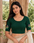 Rajnandini Women's Lycra Embroidered Readymade Blouse(BL6221GREEN0626)
