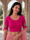 Rajnandini Women's Lycra Embroidered Readymade Blouse(BL6221PINK0626)