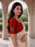 Rajnandini Women's Lycra Embroidered Readymade Blouse(BL6221RED0626)