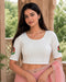 Rajnandini Women's Lycra Embroidered Readymade Blouse(BL6221WHITE0626)