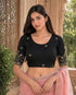 Rajnandini Women's Lycra Embroidered Readymade Blouse(BL6224BLACK0626)