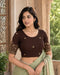 Rajnandini Women's Lycra Embroidered Readymade Blouse(BL6224COFFEE0626)