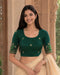 Rajnandini Women's Lycra Embroidered Readymade Blouse(BL6224GREEN0626)