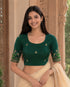 Rajnandini Women's Lycra Embroidered Readymade Blouse(BL6224GREEN0626)