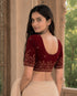 Rajnandini Women's Lycra Embroidered Readymade Blouse(BL6224MAROON0626)