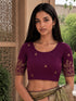 Rajnandini Women's Lycra Embroidered Readymade Blouse(BL6224WINE0626)